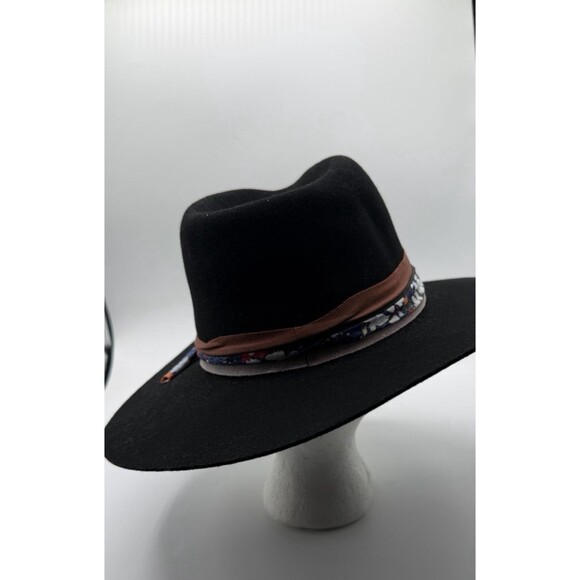 Free People Rancher Felt Hat Women Black Band Classic Preppy Western Medium New main image 6